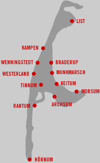 Eine Karte der Insel Sylt